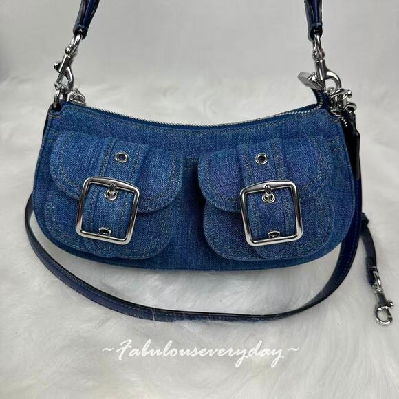 Coach Ashton Bag Shoulder/Crossbody In Denim/Silver/Indigo CAK44 NWT - Picture 2 of 9